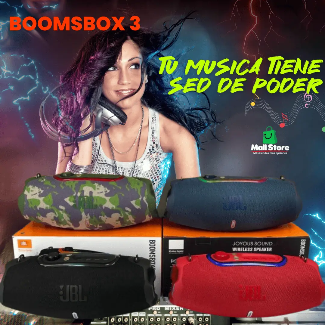 JBL Boombox 3 Bluetooth Potente con Correa 🔊 | Sonido Envolvente y Luces LED Envío Gratis